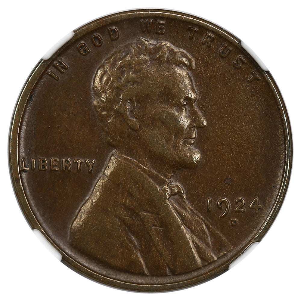 1617800 1924'D' Lincoln Cent.  EF-45