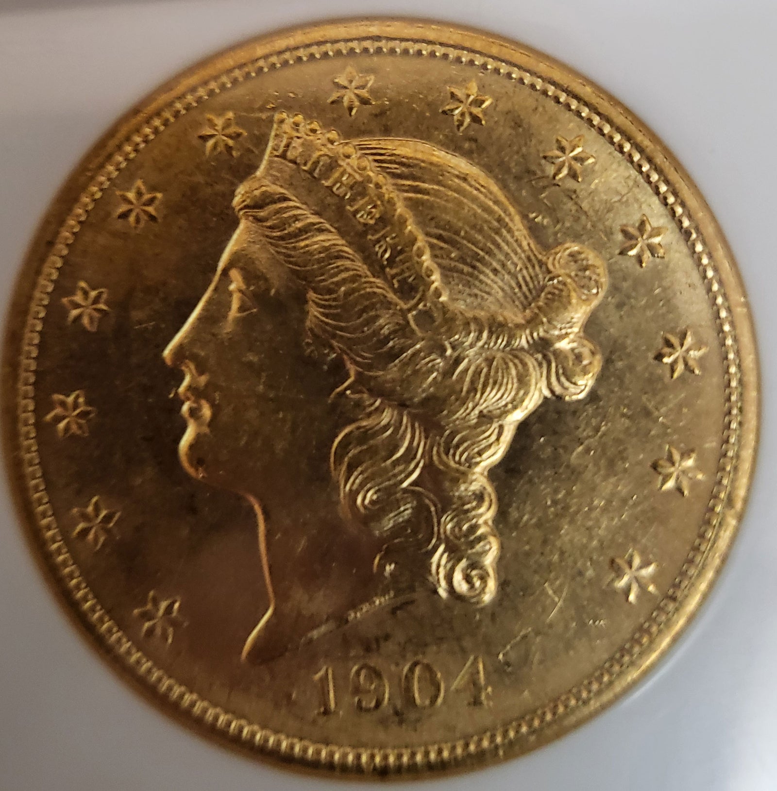 1623600 1904  Liberty Double Eagle.  AU-50