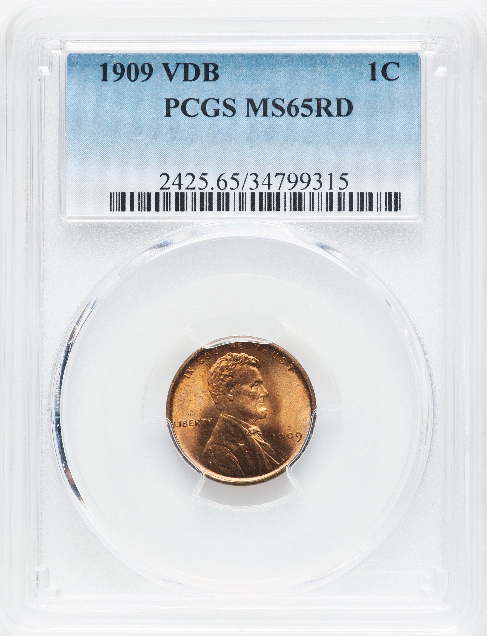 1615200 1909  VDB Lincoln Cent.  MS-65