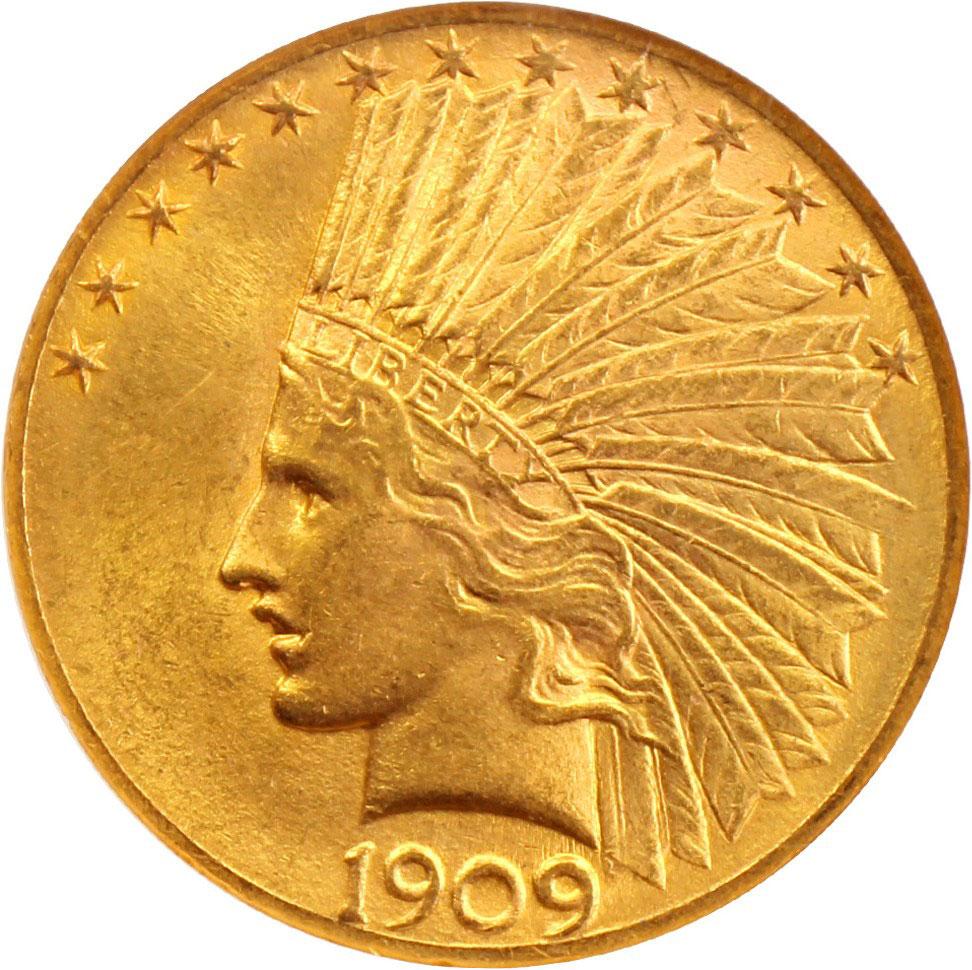1492800 1909  Indian Head Gold Eagle.