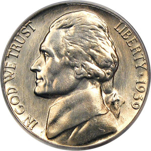1484100 1939'S' Jefferson Nickel.