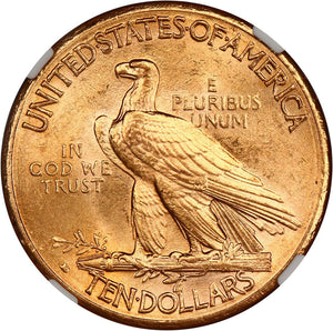 1492900 1910  Indian Head Gold Eagle.  NGC MS61.