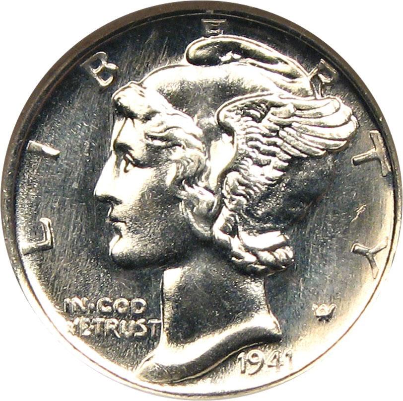 1485400 1941'S' PL Mercury Dime.