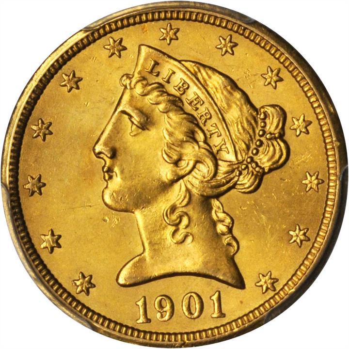 1491400 1901'S' Liberty Half Eagle.
