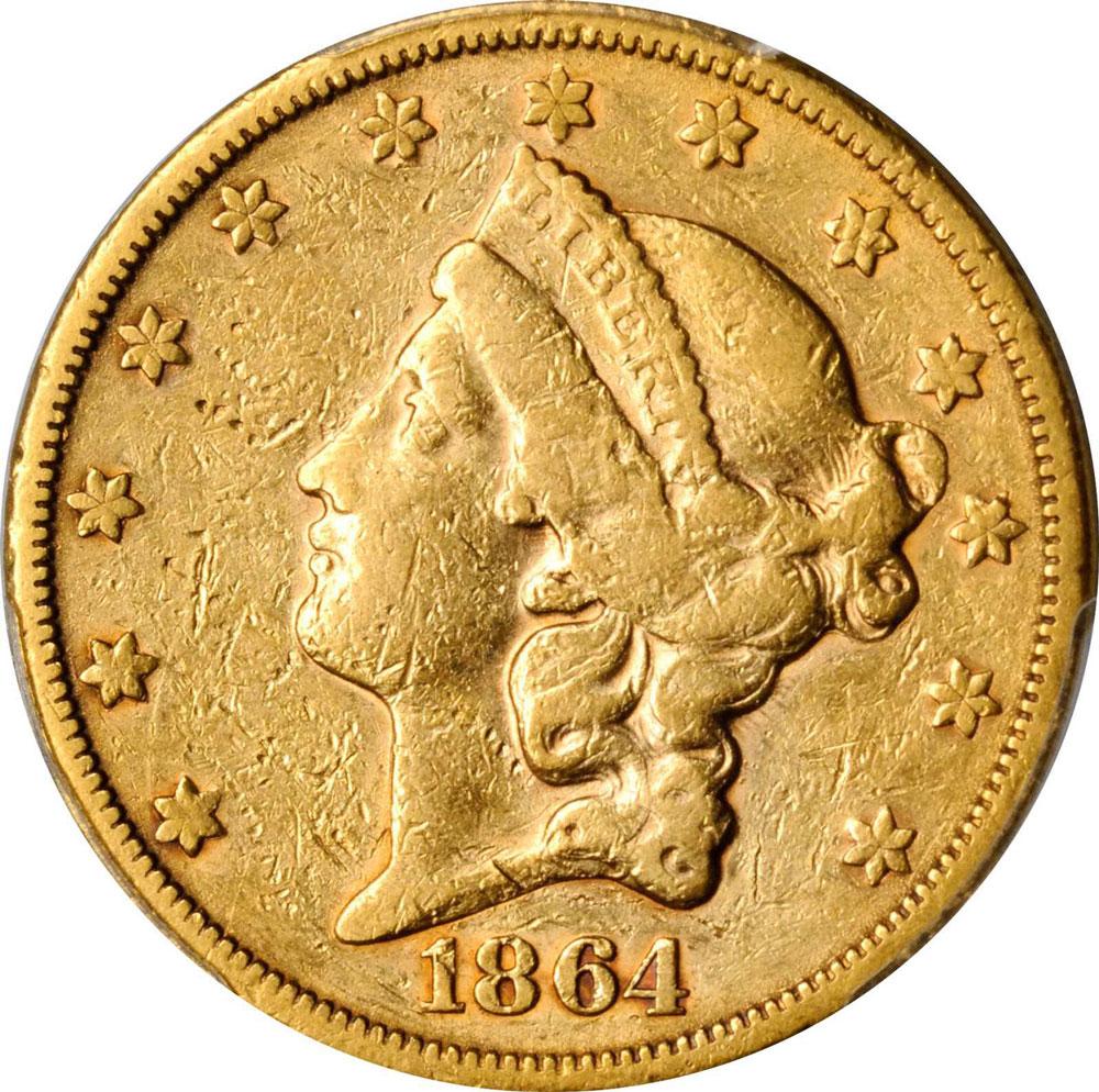 1494000 1864'S' Liberty Double Eagle.
