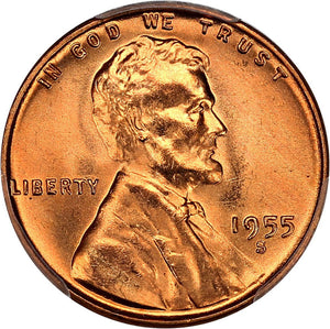 1480800 1955'S' RD Lincoln Cent.  MS66 RD.