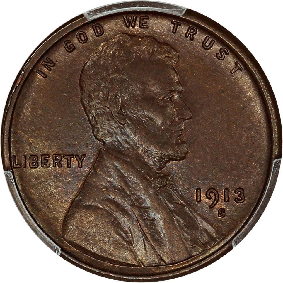 1467700 1913'S' BN Lincoln Cent.