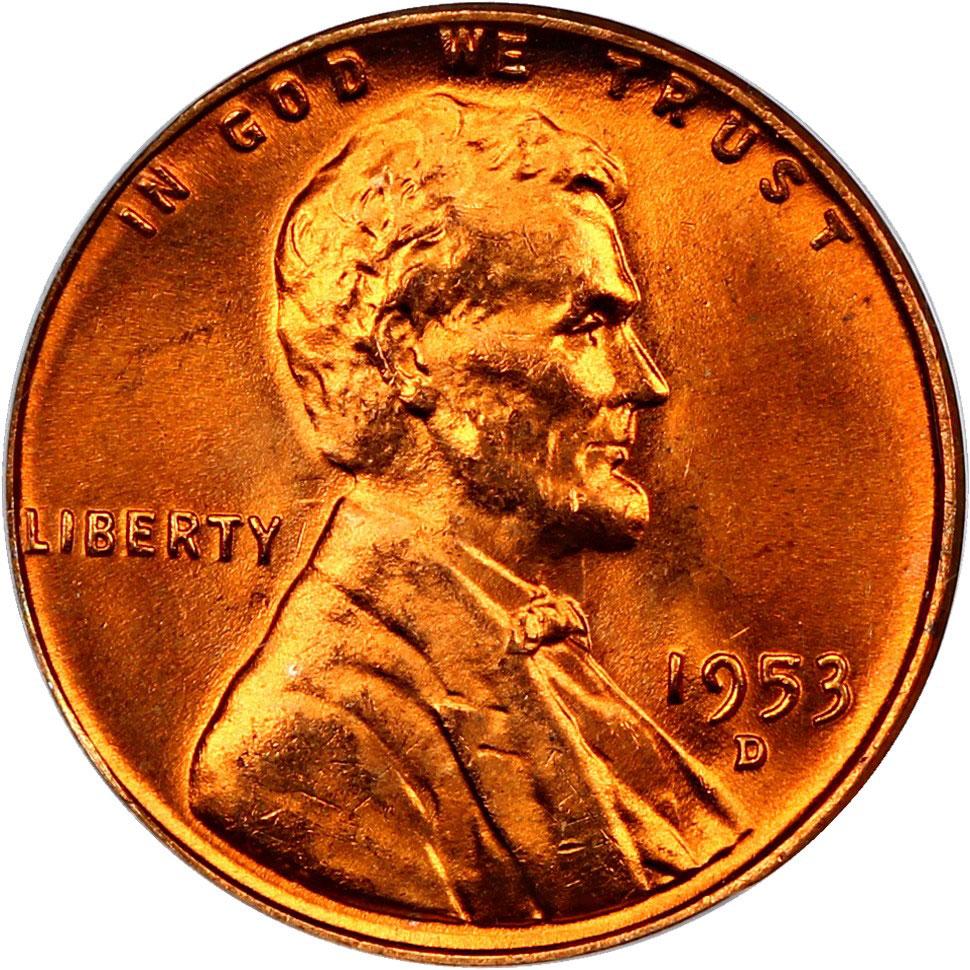 1480500 1953'D' RD Lincoln Cent.