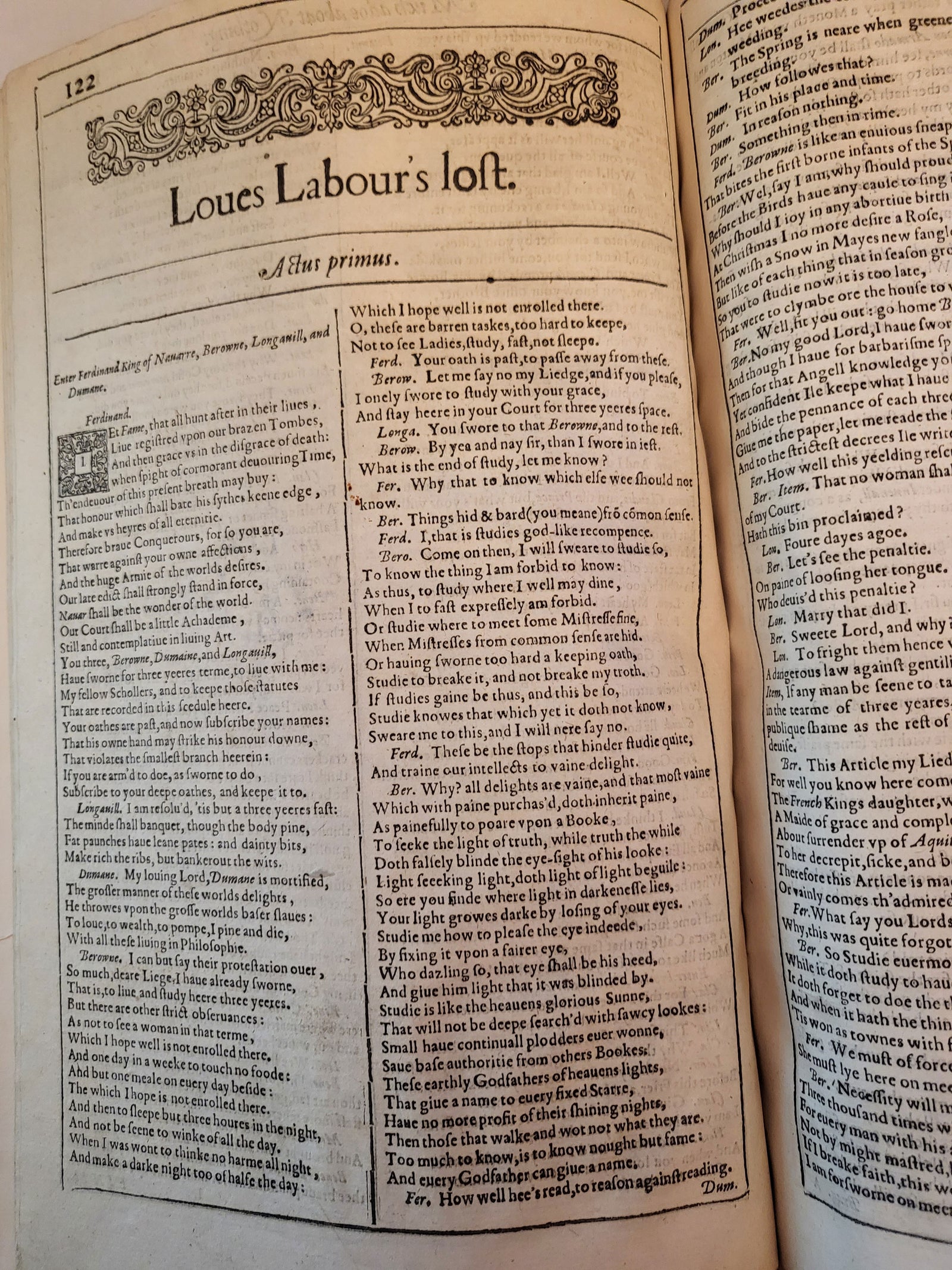 1437950 1623 Shakespeare.  Loves Labour's Lost.  Complete.