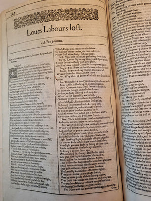 1437950 1623 Shakespeare.  Loves Labour's Lost.  Complete.