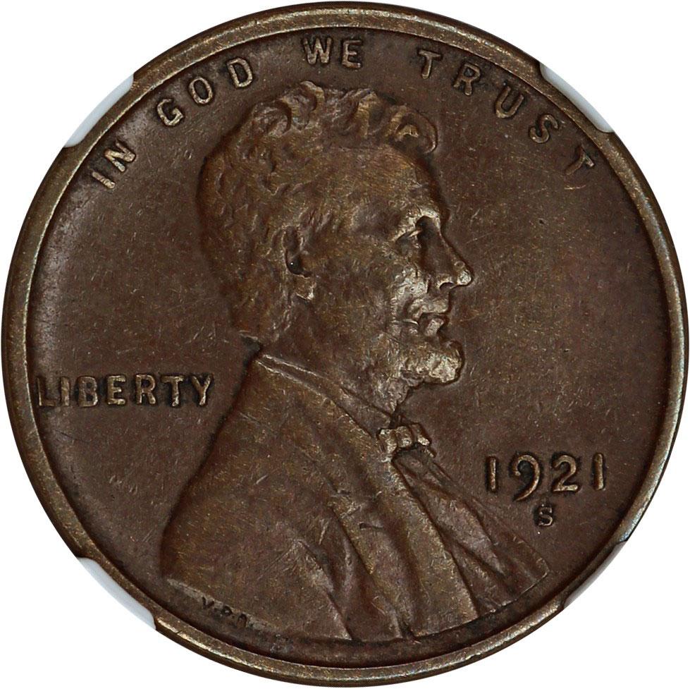 1470900 1921'S' Lincoln Cent.