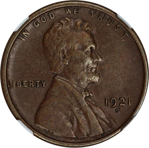 1470900 1921'S' Lincoln Cent.