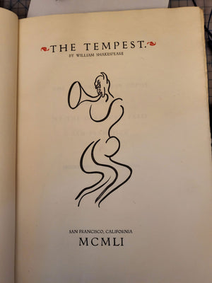 1451800 1951 Shakespeare.  The Tempest.  Grabhorn Press.