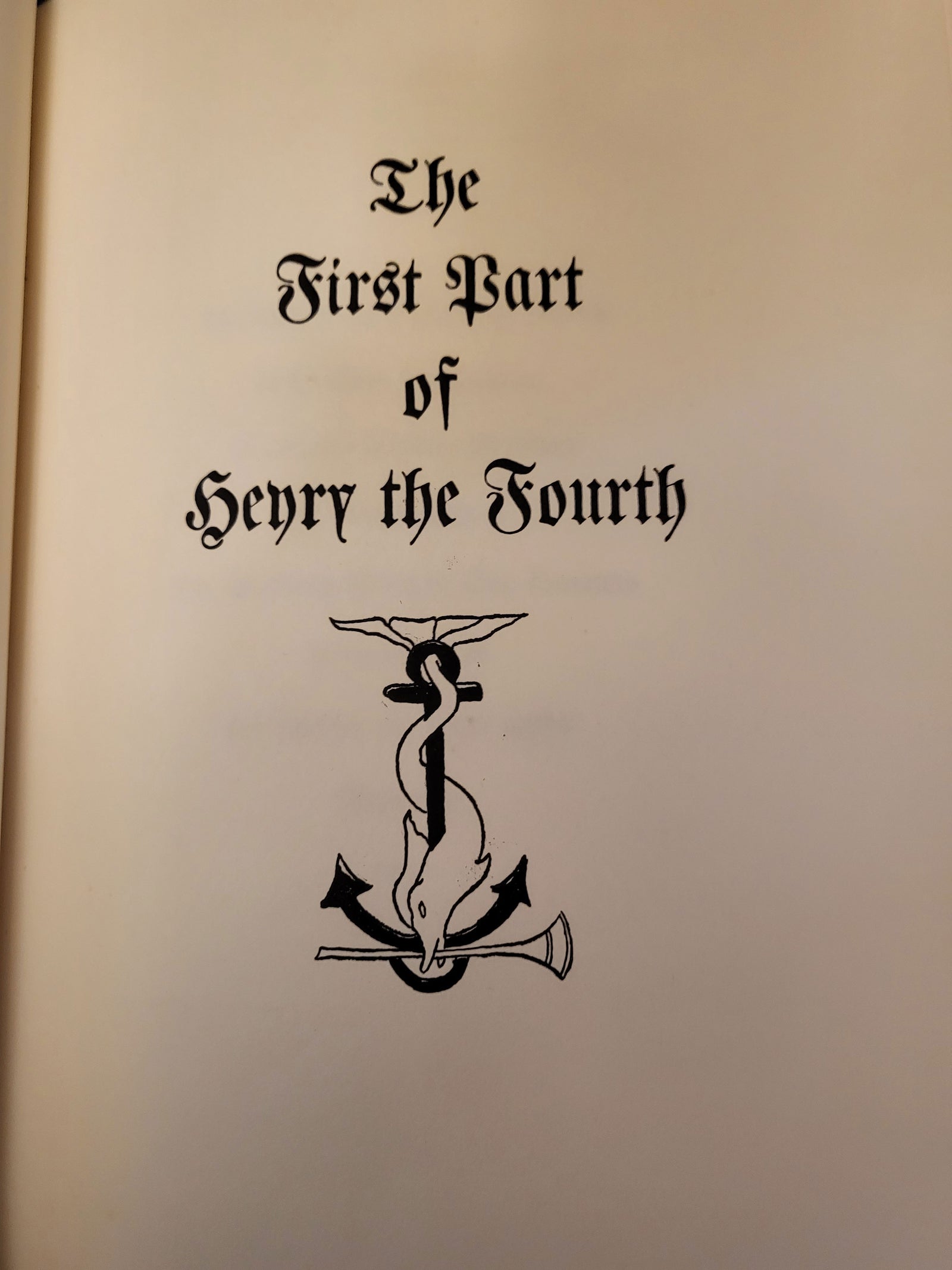 1452400 1961 Shakespeare.  Henry IV  Pt. I.  Grabhorn Press.
