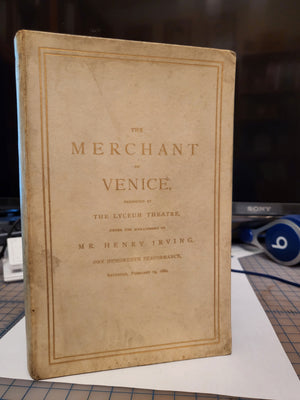 1448400 1880 Shakespeare.   The Merchant of Venice.  Henry Irving 100 Perfs.