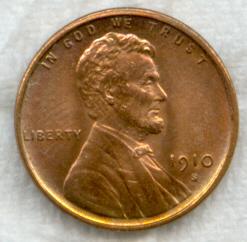 1466100 1910'S' RD Lincoln Cent.
