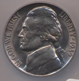1484000 1939'D' Jefferson Nickel.
