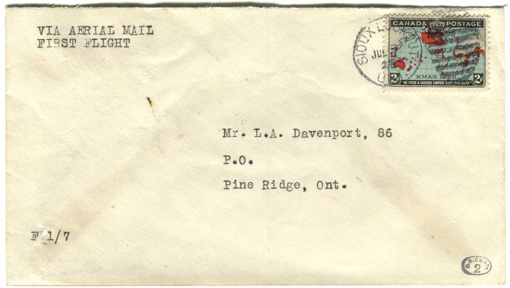 1523500 Canadian Covers Local Airmail