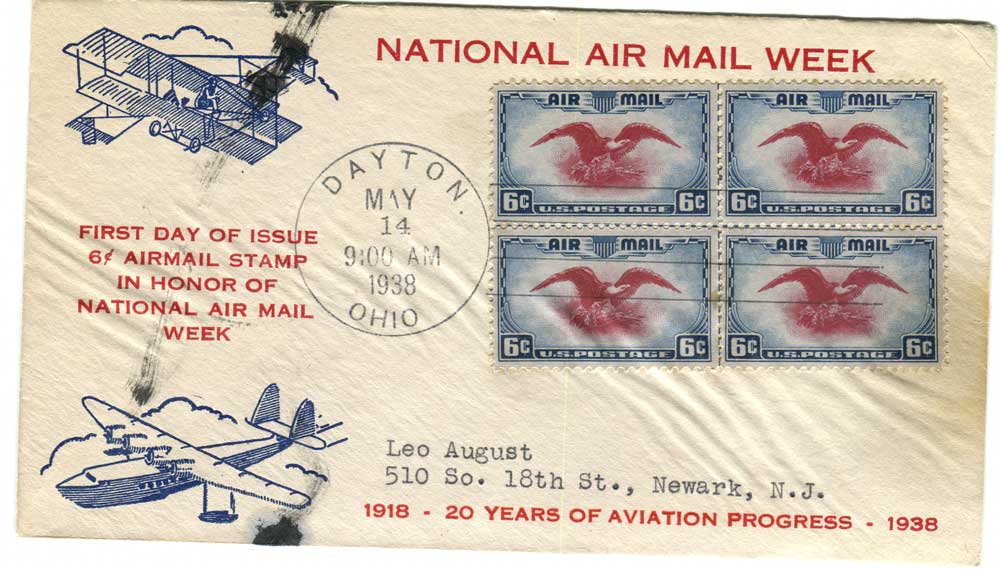 1479900 United States Covers Airmail (Scott C23).  6c Eagle.  Planty #15b.  FDC.