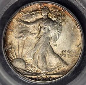 1491000 1943'S' Liberty Walking Half Dollar.