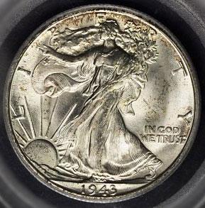 1490800 1943'D' Liberty Walking Half Dollar.