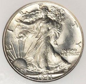 1489800 1941'S' Liberty Walking Half Dollar.