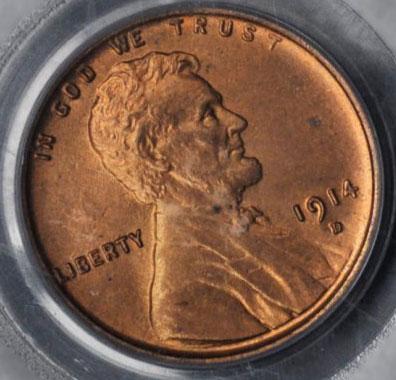 1468000 1914'D' RD Lincoln Cent.