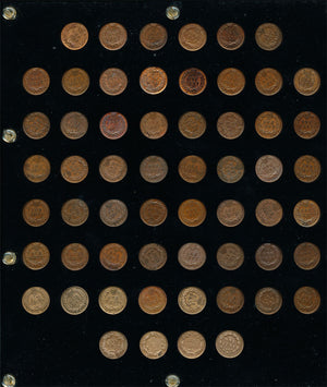 1463800 1857-1909 Complete FE and IND Cents.  Mostly EF-AU.