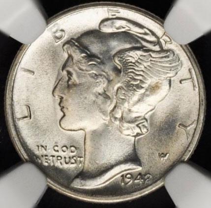 1486300 1942'D' Mercury Dime.