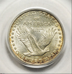 1487100 1917'D' T1 Standing Liberty Quarter.   PCGS AU58.