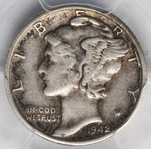 1486100 1942'D' 2/1 Mercury Dime.