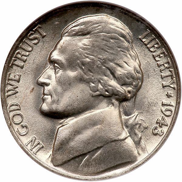 1484500 1943  Jefferson Nickel.