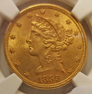 1491300 1899  Liberty Half Eagle.