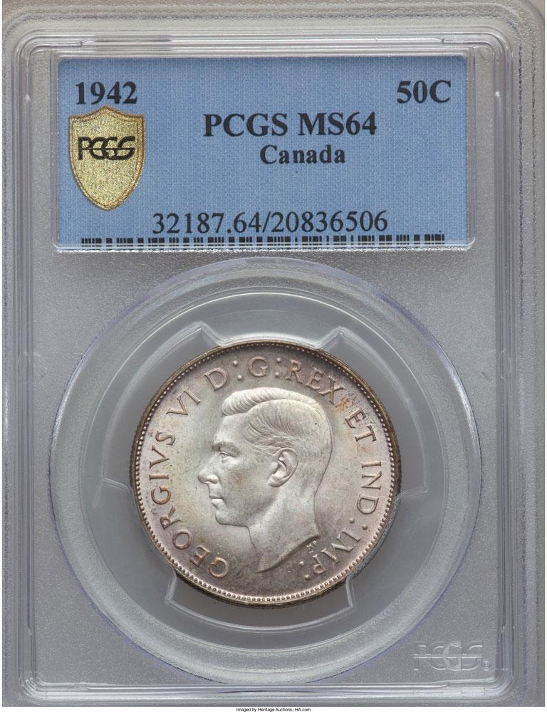 1498000 Canada. George VI. Half Dollar.